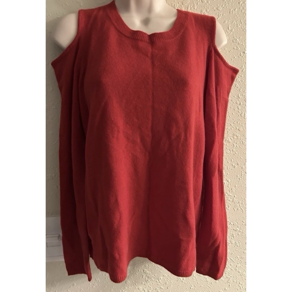New Small Peck & Peck Luxury Open Shoulder Cashmere Top #1174*8**
